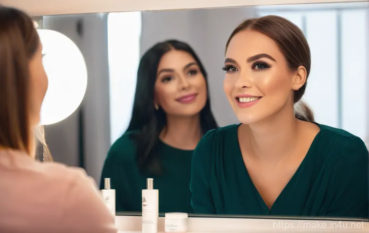 신입 메이크업 아티스트 생존 전략 - **A professional female makeup artist, Gemma, in a brightly lit, modern studio. She is meticulously ...